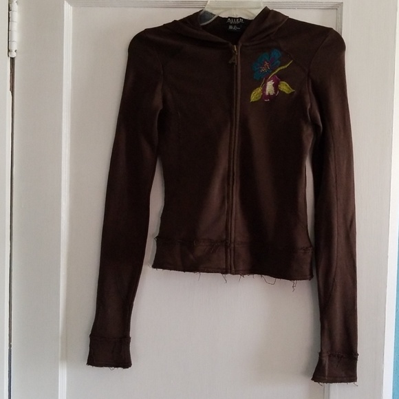 ALLEN BY A-B-S  Allen Schwartz 100% Silk hooded jacket. EUC XS - Picture 2 of 8